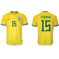 Camisa de Futebol Brasil Fabinho #15 Equipamento Principal Mundo 2022 Manga Curta